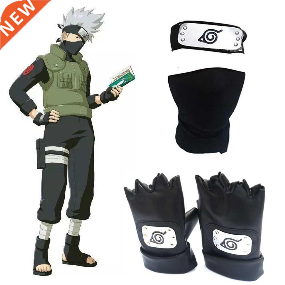 Anime Hapyto Hatake Kakashi Headband Face Mask Gloves Weapon
