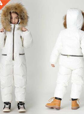 Large size children's jumpsuit down jacket Winter boys ski d