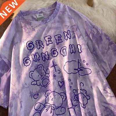 Cute cotton bear tshirt streetwear summer oversized t shirt