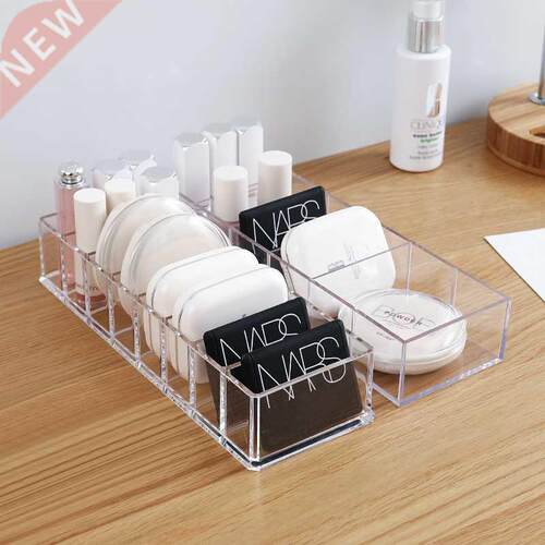 6/8 Grid Transparent Cosmetics Storage Box Makeup Holder Li