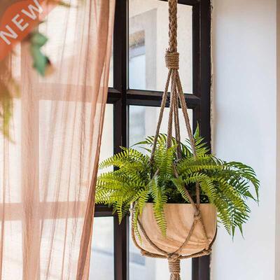 1Pc Hanging Pot Rope Hemp Macrame Plant Flower Pot Hanging H