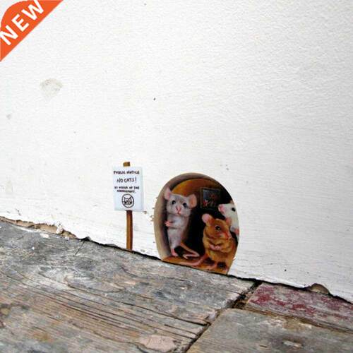 Funny Mouse Hole Wall Stickers Kitchen Bedroom Baseboard Hom