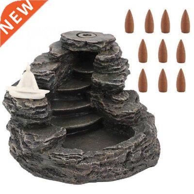 Unique Resin Backflow Incense Burner Waterfall Mountain