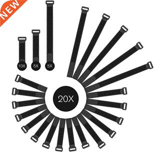 20 Cable Ties Reusable Fastening Wire Organizer Zip Ties Vel