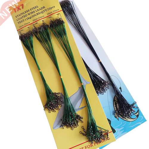 72pcs Fishing Leashs Leer Wire 15cm/20cm/25cm peche Stainl