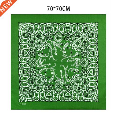 68cm Scarf 100% Cotton Print Paisley Bandana Hair Scarf For