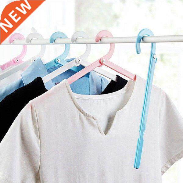 Creative Folding Plastic Hangers With Hooks Laundry Hanger