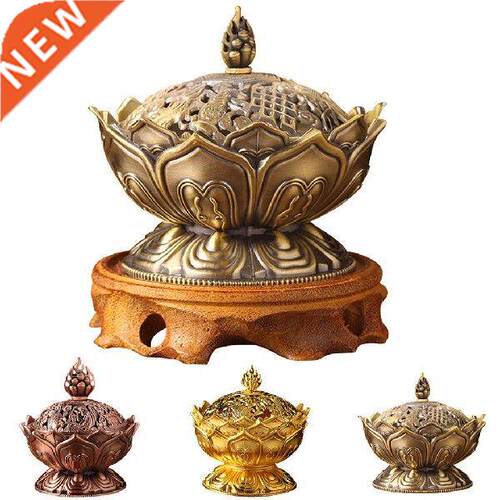 Alloy Chinese Lotus Hollow Cover Incense Burner