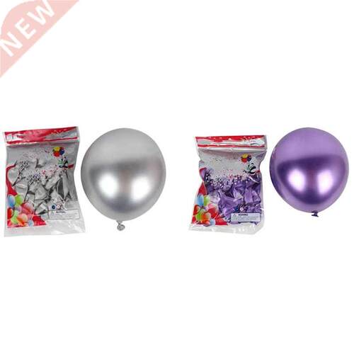 100Pcs 10 Inch Metallic Latex Balloons Thick Chrome Glossy