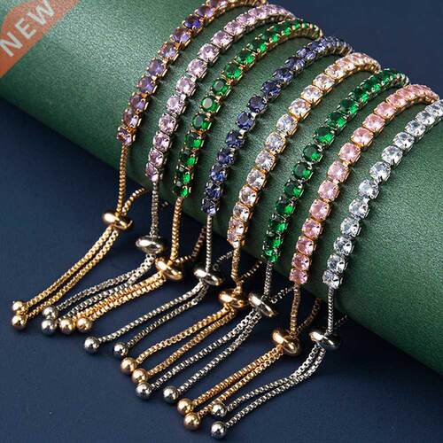 Luxury 4mm Cubic Zirconia Tennis Bracelets Iced Out Chain Cr