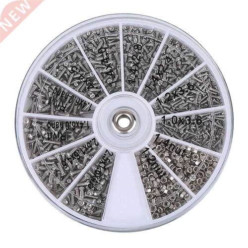 1000pcs Assorted Stainless Steel Glasses Screws Set with