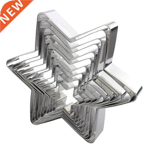 Star Cookie Cutter Set 10 Piece Stainless Steel Six pointed