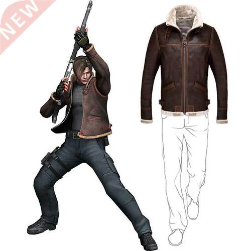 Biohazard Resident 4 Leon S Kennedy Evil Costume Leather Coa