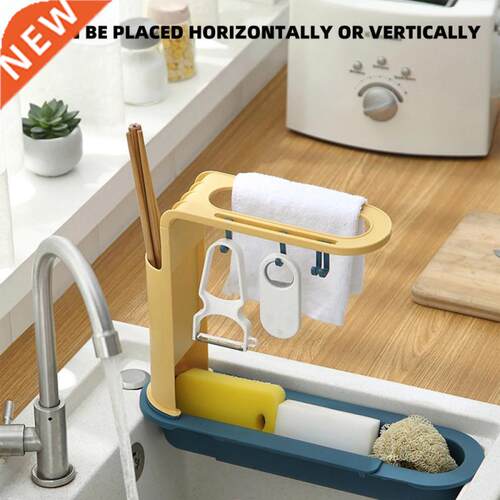Kitchen Storage Drainer Rack Telescopic Sink Storage Basket