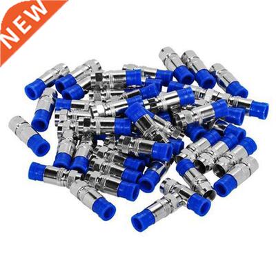 50PCS RG6 Compression Connectors Coaxial Cable Waterproof Co