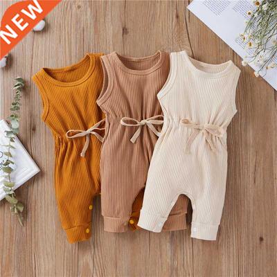 Newborn Infant Baby Boys Girls Romper Cotton Knitted Ribbed