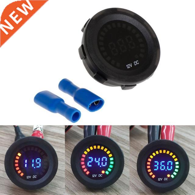 DC 12V Car Motorcycle Waterproof Color Screen LED Digital Pa