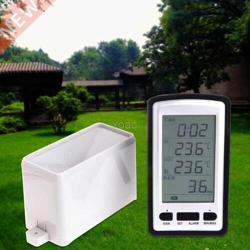 Wireless Rain Meter Gauge Weather Station indoor/outdoor tem