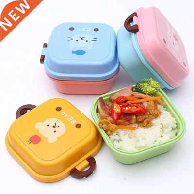 Portable Cartoon Lunch Box Food Kids Double Layer Food