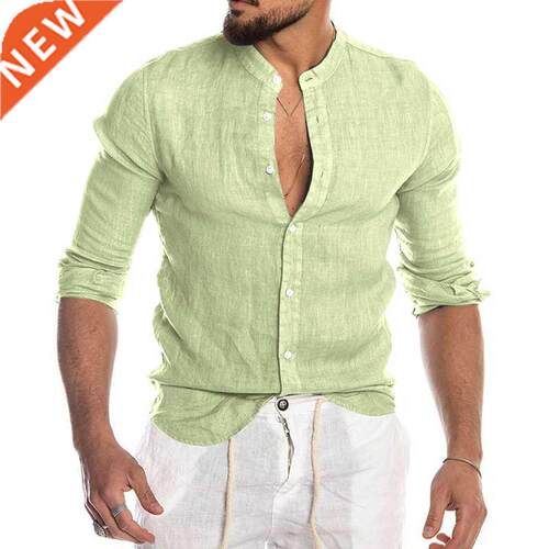 Men's Summer Cool Breathable Cotton Linen Shirts Cas