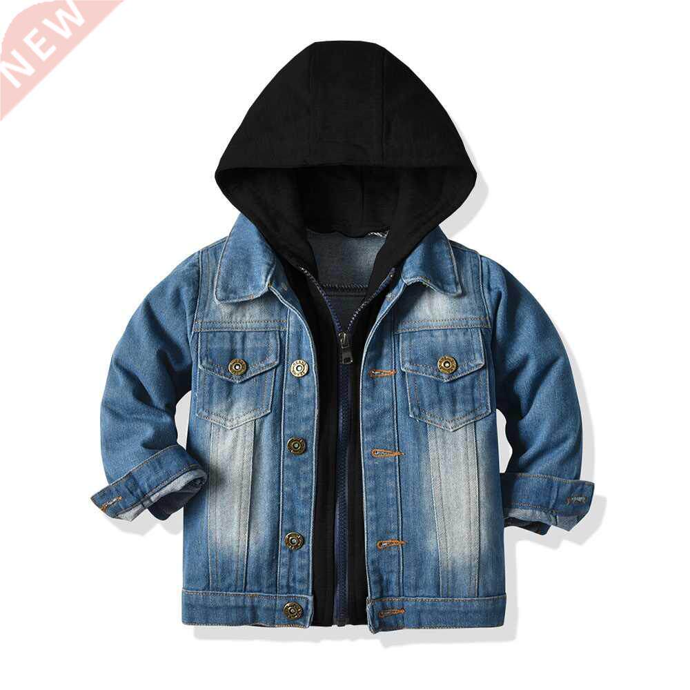 top and top Stylish Kids Boys Girls Denim Hooded Jackets Cas图片