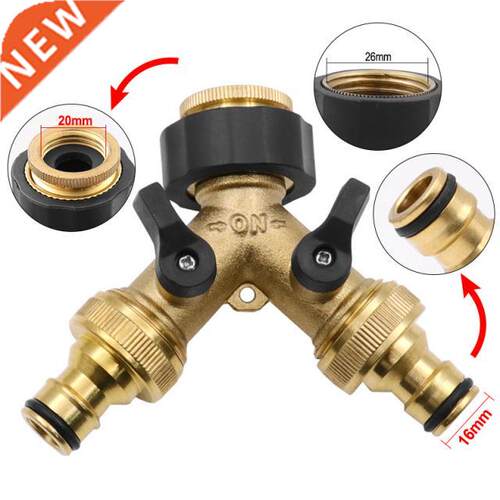 1PC 3/4 2-Way Brass Plastic Garden Hose Splitter Y-Type Wat