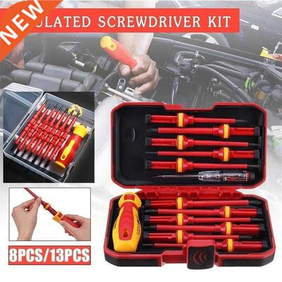13/8 Pcs VDE nsulated Screwdrver Set CR-V Hgh Voltage 100