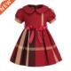 Summer Plaid Short New Sleev Dresses Fashion Bow 2022 Cotton