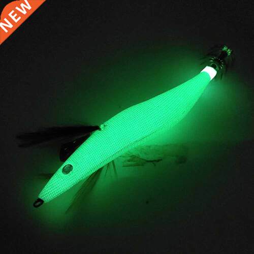 Luminous Squid Jigs 1 Piece White Glow Wood Shrimp with Octo