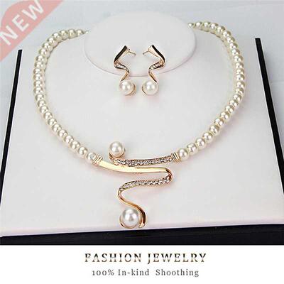 3pcs/set Women ridal Elegant Wedding Party Pearl Rhinestone