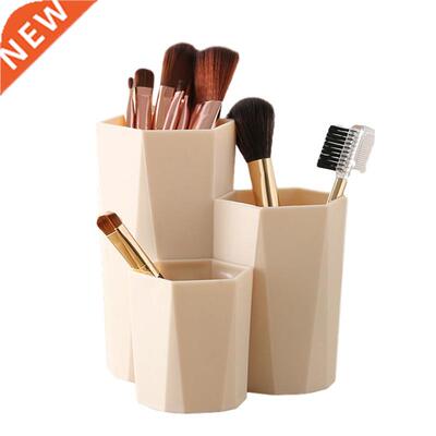 3 Lattices Makeup Brush Storage Box Desktop Organizer Dressi