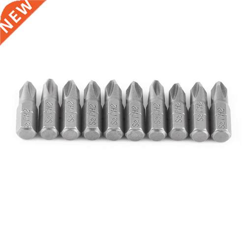 10PCS 25mm Length 1/4 Inch Hex Shank S2 Screwdriver PH2 Cros