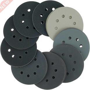 54Pcs 5Inch 125mm Round Sandpaper Eight Hole Sanding Disk Se