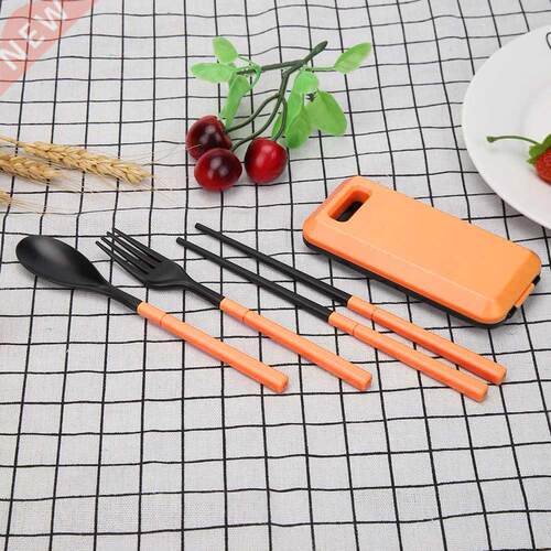 ABS Resin Travel Picnic Cutlery Folding Chopsticks Fork