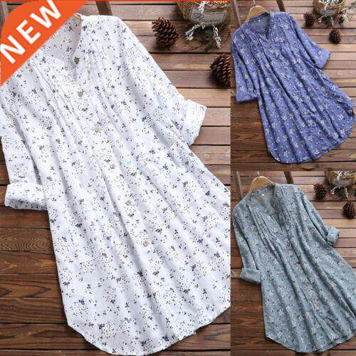 Women Casual Blouses Loose Long Sleeve Tunic Tops Shirt Summ