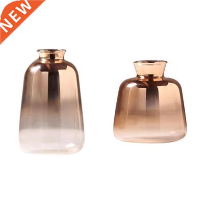 4 Pcs Glass Vase Nordic Electroplated Gold Vase Glass