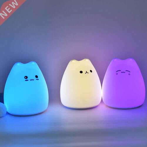 Cute Animal Little Cat Touch Sensor Control LED Night Lights