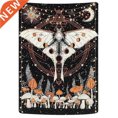 Bohemian Style Psychedelic Butterfly Plant Wall Blanket Tape