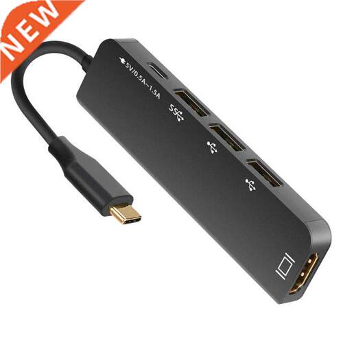 5-In-1 USB-C Hub, Portable 5-Ports Aluminum Type-C Hub, PD T