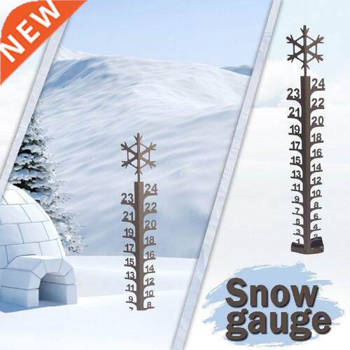 Snowflake Snow Gauge Garden Stake Winter Metal 24 Snow