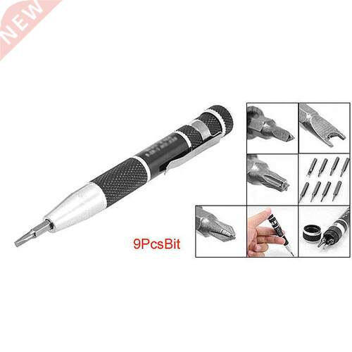 One Pen Handle w 9pcs Precision Screwdriver Bit Set
