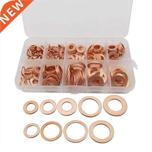 200Pcs M5/M6/M8/M10/M12/M14 Copper Washer Gasket Nut and Bol