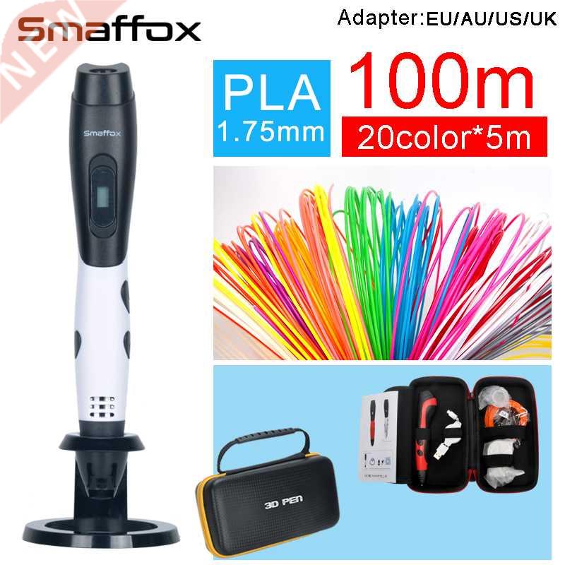 SMAFFOX 3D pen+100meter PLA filament diy drawing pen with lc