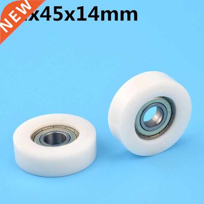1Pcs 12x45x14 mm Nylon Plastic Wheel With Bearings Flat mini