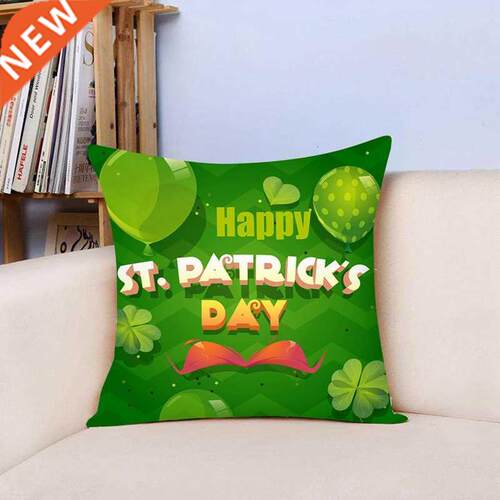 St. Patrick’s Day Decor Pillowcase Green Holiday Squar