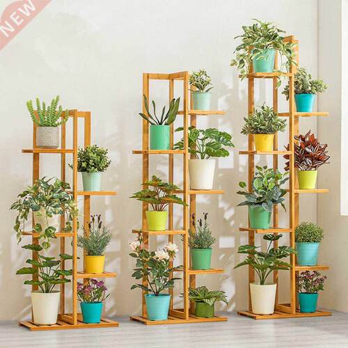 Bamboo 5 / 6 /7 Tier Plant Stand Rack Multiple Flower Pot Ho
