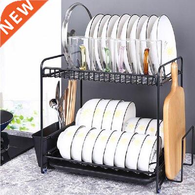 Double Layer Bowl Dish Washer Drain Rack Dish Drying Rack
