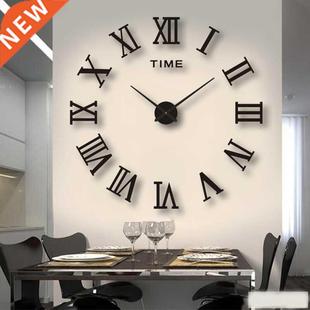 Sticker Numeral Large Clock Roman Wall Mirror Fas Acrylic