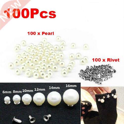 100pcs  Leather Crafts Pearls Rivets Studs