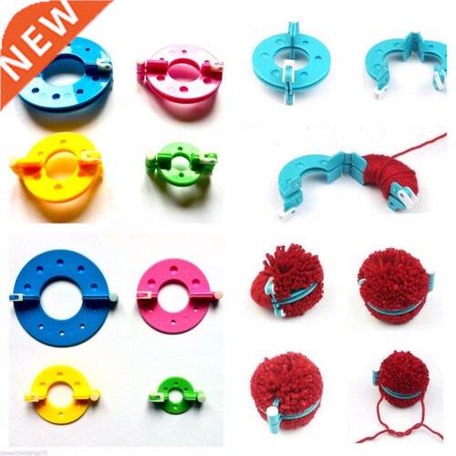 4Pcs Pompom Maker Kit Knitting Bobble 4 Sizes Plush Fuzz Bal
